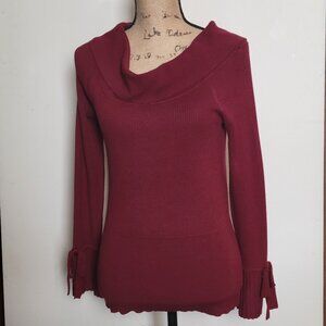 New York & Company Cowl Neck & Bow Tie Sleeves Top